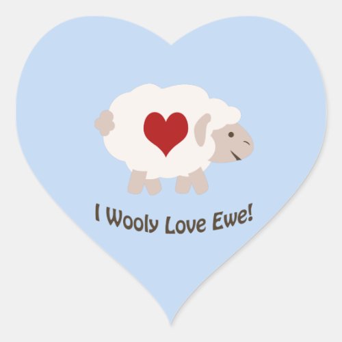 I Wooly Love Ewe Heart Sticker