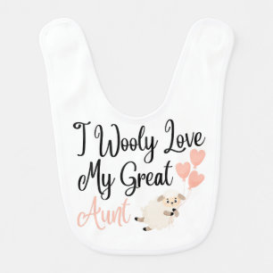 I Wooly Love My Great Aunt Baby Bib
