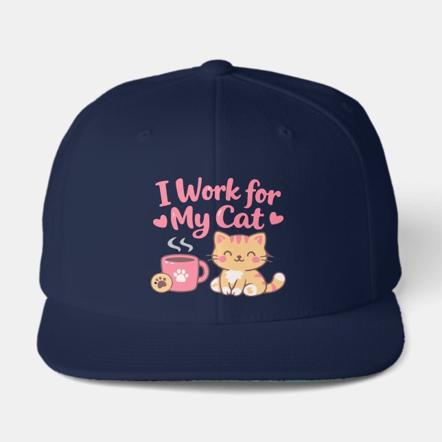 I Work for My Cat – Cute Kawaii Cat Design Visor (Front)
