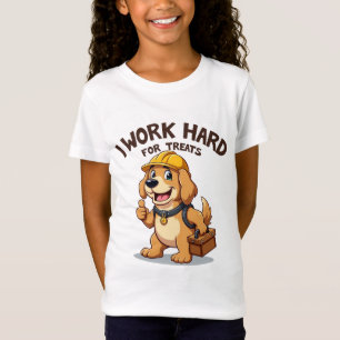 I Work Hard for Treats Funny Golden Retriever T-Shirt