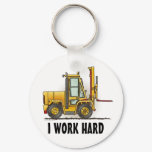 I Work Hard Forklift Truck Key Chain