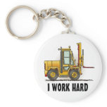 I Work Hard Forklift Truck Key Chain