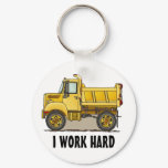 I Work Hard Little Dump Truck Key Chain