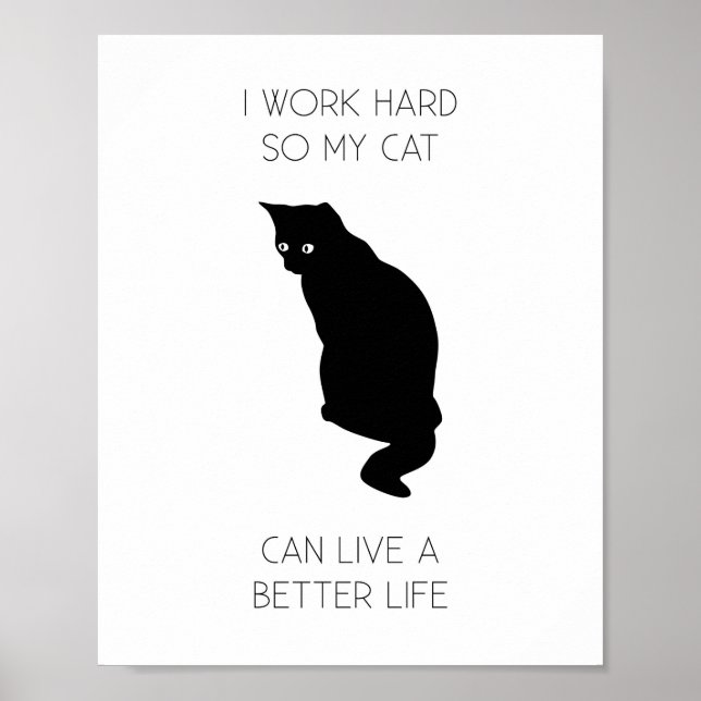 I Work Hard So My Cat Can Live A Better Life Poster (Front)