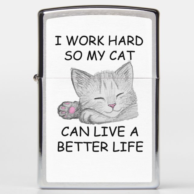I Work Hard Zippo Lighter (Front)