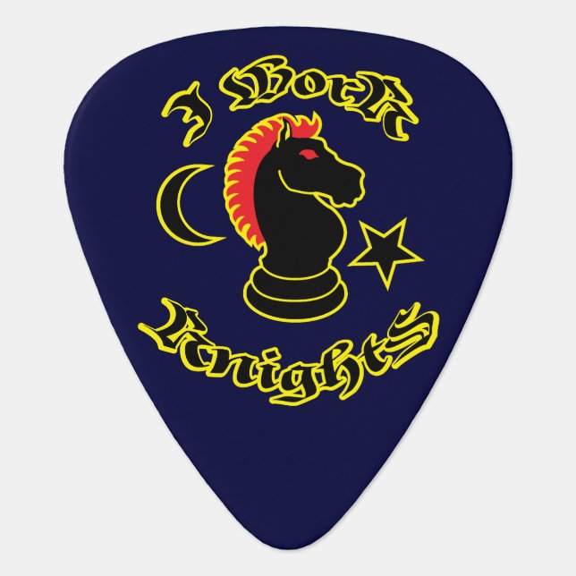 I work Knights Guitar Pick (Front)