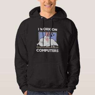 I Work On Computers Frenchie French Bulldog  Dog Hoodie