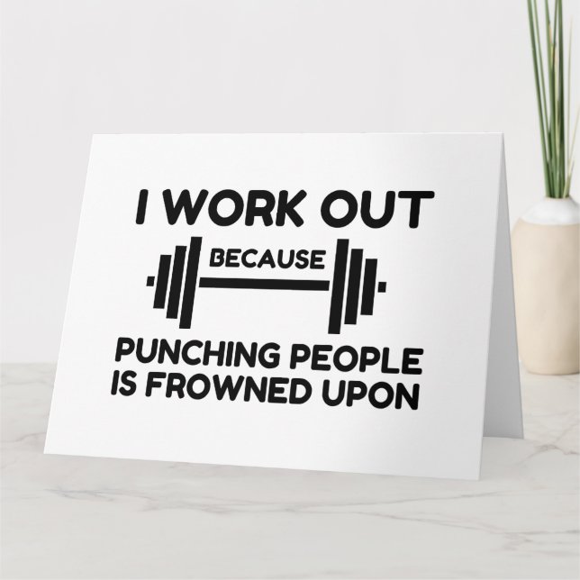 I Work Out Letterpress Thank You Card (Front)