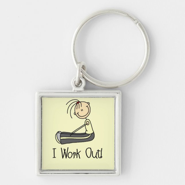 I Work Out Tshirts and Gifts Keychain (Front)