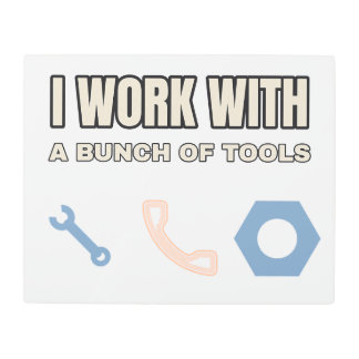 I Work with a Bunch of Tools — Metal Sign