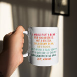 I would Fight A Bear for You Brother, Coffee Mug<br><div class="desc">Funny Brother Gifts For Brother Mug Coffee Cup,  Brother Gift Idea,  Brother Birthday Present,  Best Brother Ever,  Bro Gift From Sister</div>