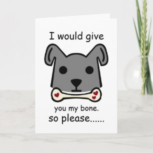 I Would Give You My Bone, Valentine's Day Puppy Card