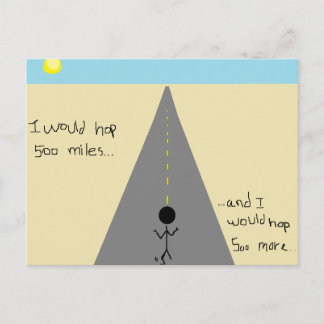 I would Hop 500 miles... Postcard