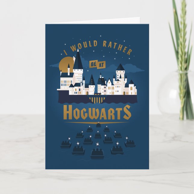 I Would Rather Be At HOGWARTS™ Abstract Boat Ride Card (Front)