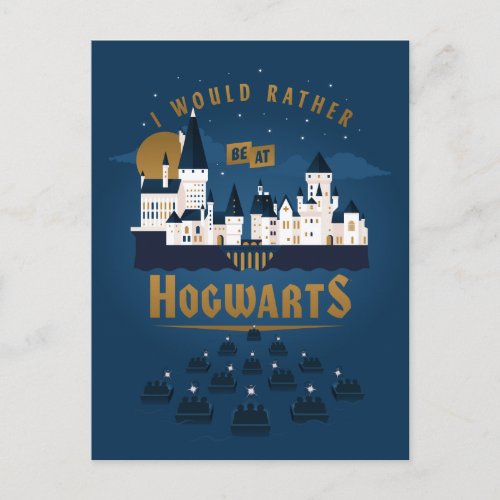 I Would Rather Be At HOGWARTS Abstract Boat Ride Invitation Postcard