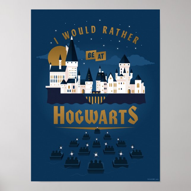 I Would Rather Be At HOGWARTS™ Abstract Boat Ride Poster (Front)