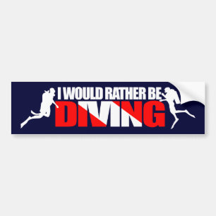 I Would Rather Be Diving Bumpersticker Bumper Sticker