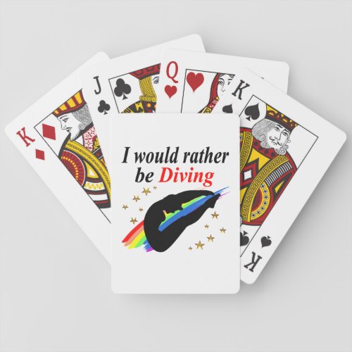 I WOULD RATHER BE DIVING DIVER GIRL DESIGN PLAYING CARDS