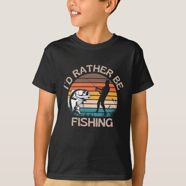 I Would Rather Be Fishing Bass Fishing T-Shirt (Front)