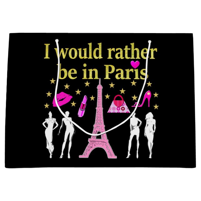 I WOULD RATHER BE IN PARIS LARGE GIFT BAG (Front)