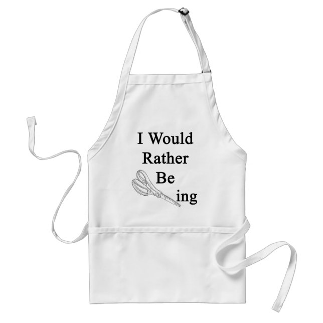 I Would Rather Be Scissoring Adult Apron (Front)