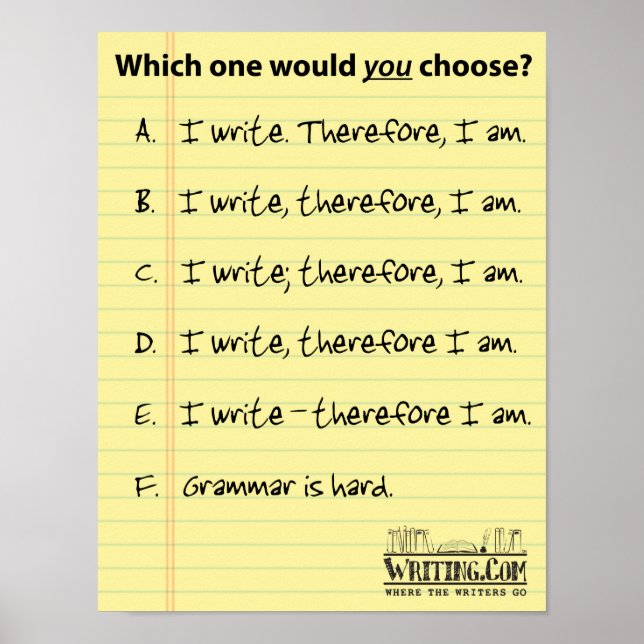 I Write... Therefore? Poster (Front)