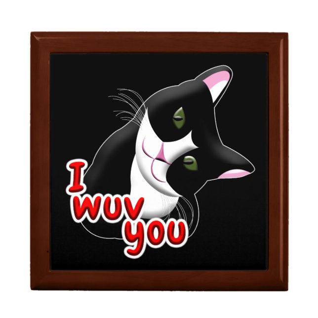I wuv you Cat Jewelry Box (Front)