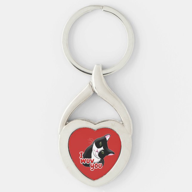I wuv you Cat Keychain (Front)