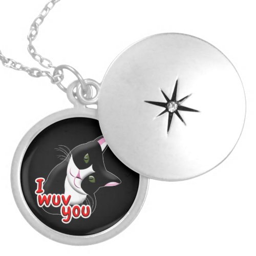 I wuv you Cat Locket Necklace