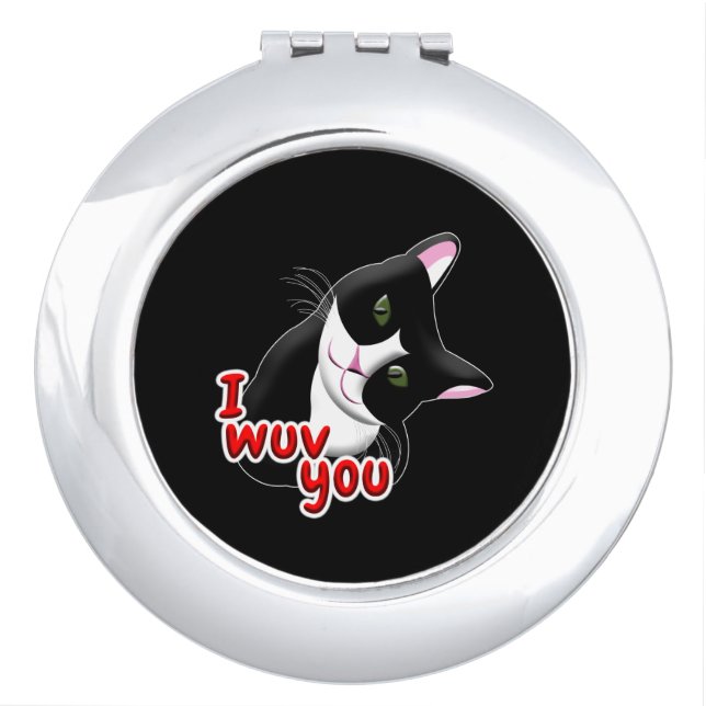 I wuv you Cat Mirror For Makeup (Front)