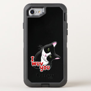 I wuv you Cat OtterBox Defender iPhone SE/8/7 Case