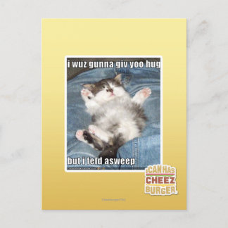 I wuz gunna giv yoo hug postcard