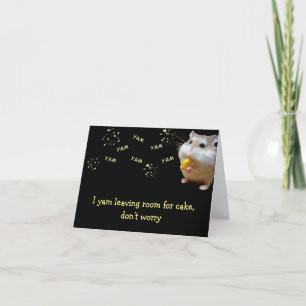 I yam leaving room for cake hungry mouse thank you card