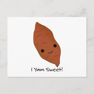I Yam Sweet Cute kawaii Sweet Potato Holiday Postcard