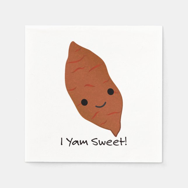I Yam Sweet Cute kawaii Sweet Potato Napkins (Front)