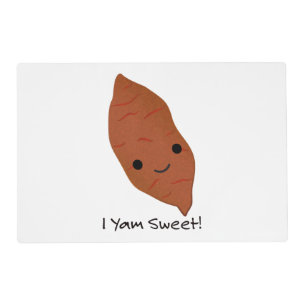 I Yam Sweet Cute kawaii Sweet Potato Placemat
