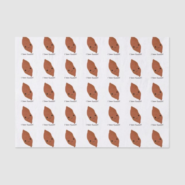 I Yam Sweet Cute kawaii Sweet Potato Tissue Paper (Front)