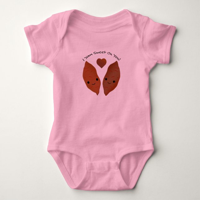 I Yam Sweet Cute Sweet Potato Baby Bodysuit (Front)