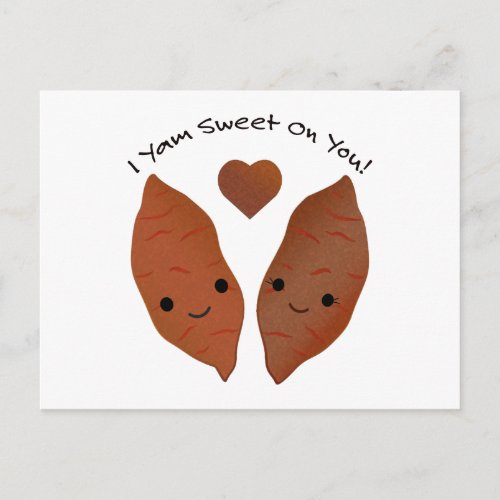 I Yam Sweet on You Sweet Potatoes Holiday Postcard