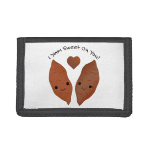 I Yam Sweet on You Sweet Potatoes Trifold Wallet