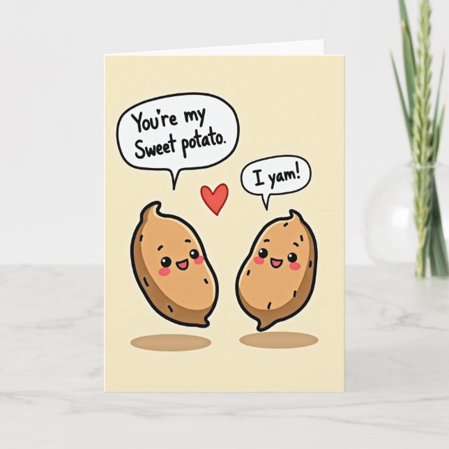 I Yam Sweet Potato Pun Card (Front)