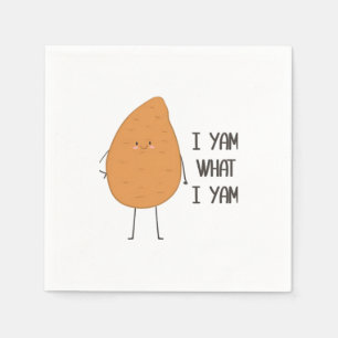 I Yam What I Yam! Awesome Yam Vegetable Pun Napkins