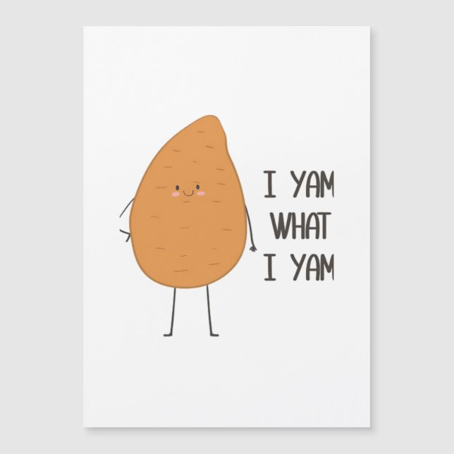 I Yam What I Yam Awesome Yam Vegetable Pun Playful (Front)