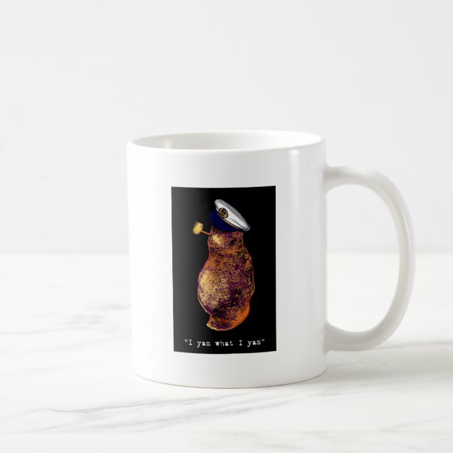 I yam what I yam-black Coffee Mug (Right)