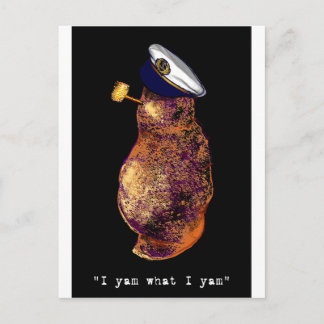 I yam what I yam black Postcard