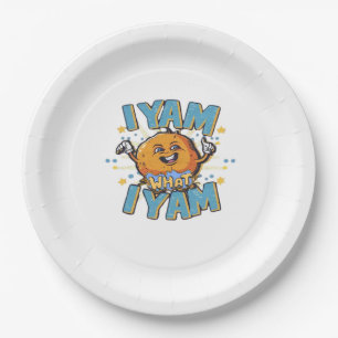 I Yam What I Yam Classic Design For Thanksgiving Paper Plates