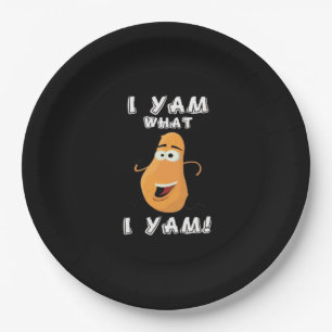 I Yam What I Yam Classic Funny Meme Paper Plates