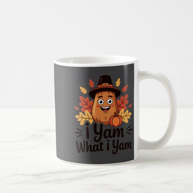 I Yam What I Yam Clic Thanksgiving Yam With Hat Lo Coffee Mug (Right)