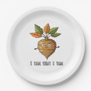 I Yam What I Yam Cute And Cosy Autumn Design Class Paper Plates