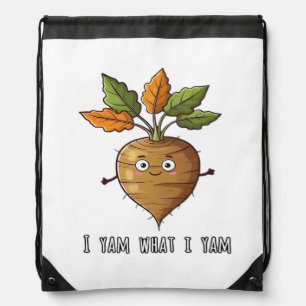 I Yam What I Yam Cute Cosy Autumn Warm Mood Drawstring Bag